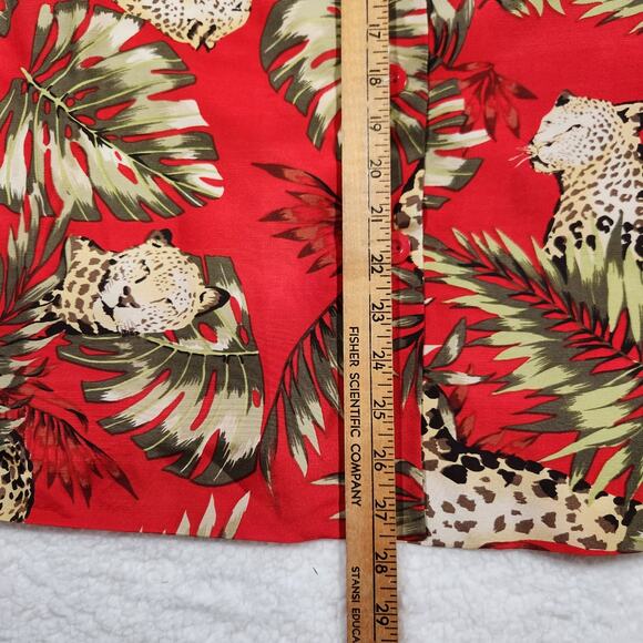 Vintage Silkland Jacket Red Jungle Cheetah Sz Large 3/4 Sleeve Art to Wear Bold - Picture 7 of 11